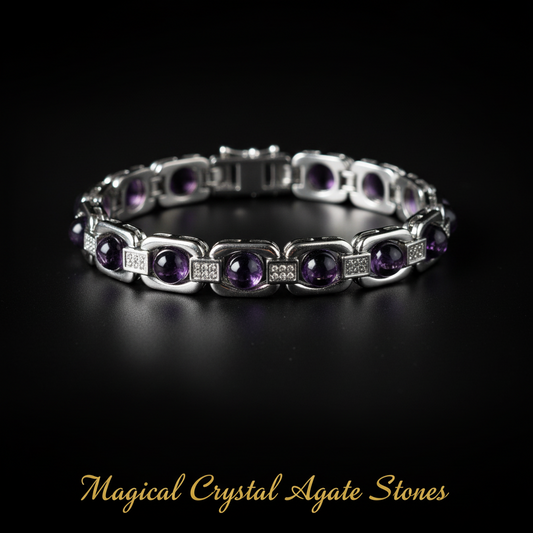 Amethyst Brass Bracelet - Spiritual Serenity & Royal Elegance