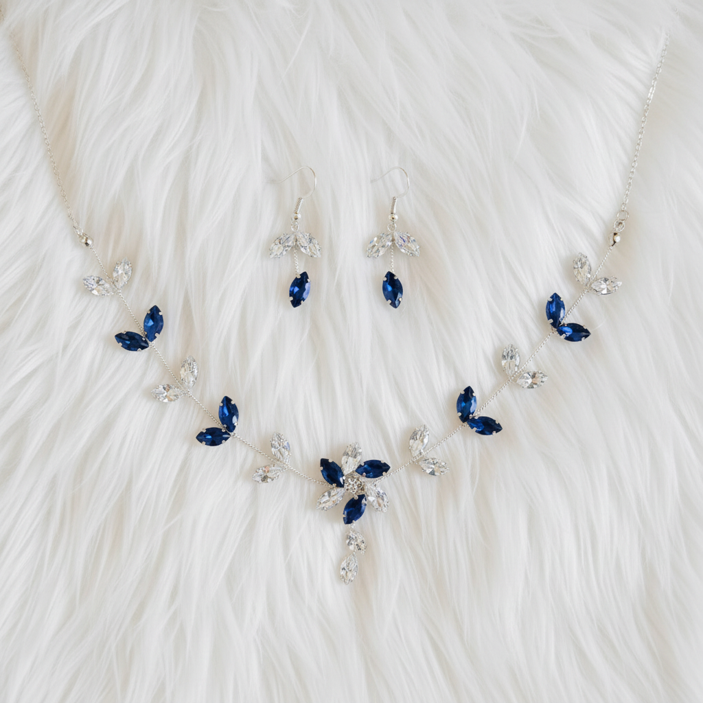 Midnight Blossom Vine Bridal Jewelry Set