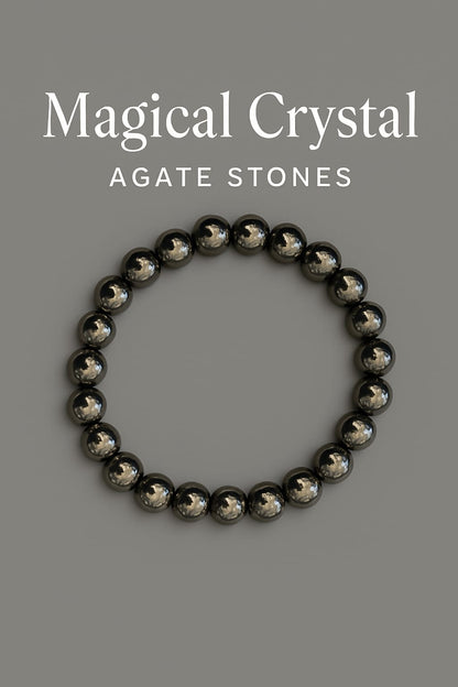 Golden Pyrite Bracelet - magical - crystal - agate - stones