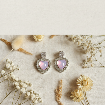 Diamond Halo Drop Earrings - Premium AD Jewelry