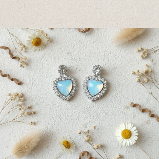 Aqua Love Drop Earrings - Premium AD Jewelry