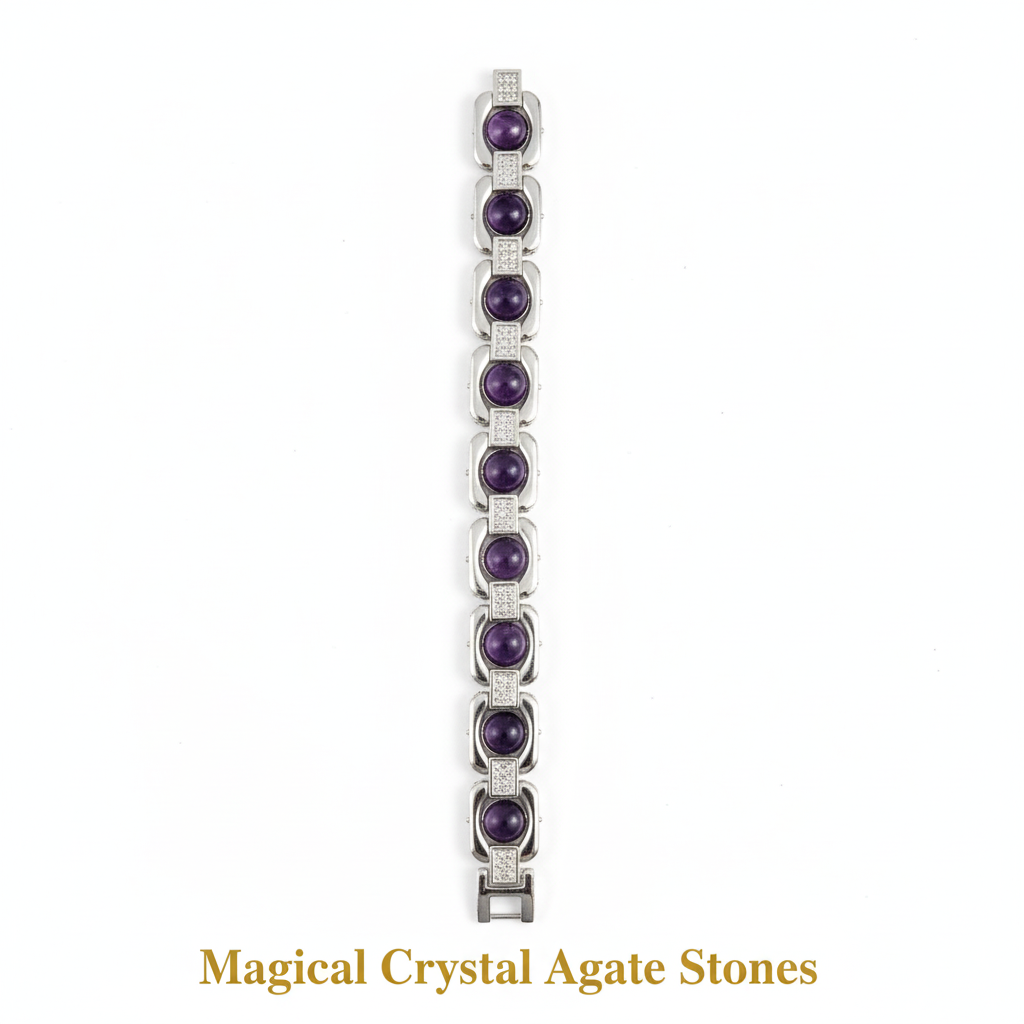 Amethyst Brass Bracelet - Spiritual Serenity & Royal Elegance