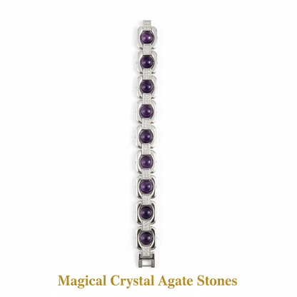 Amethyst Brass Bracelet - Spiritual Serenity & Royal Elegance