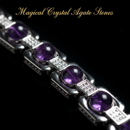 Amethyst Brass Bracelet - Spiritual Serenity & Royal Elegance