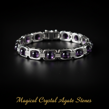 Amethyst Brass Bracelet - Spiritual Serenity & Royal Elegance