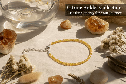 citrine anklet - magical - crystal - agate - stones