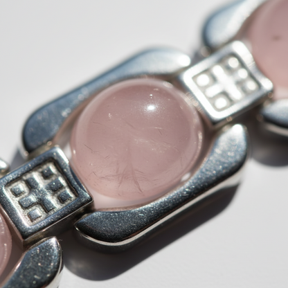 Rose Quartz Brass Bracelet - Love & Compassionate Energy