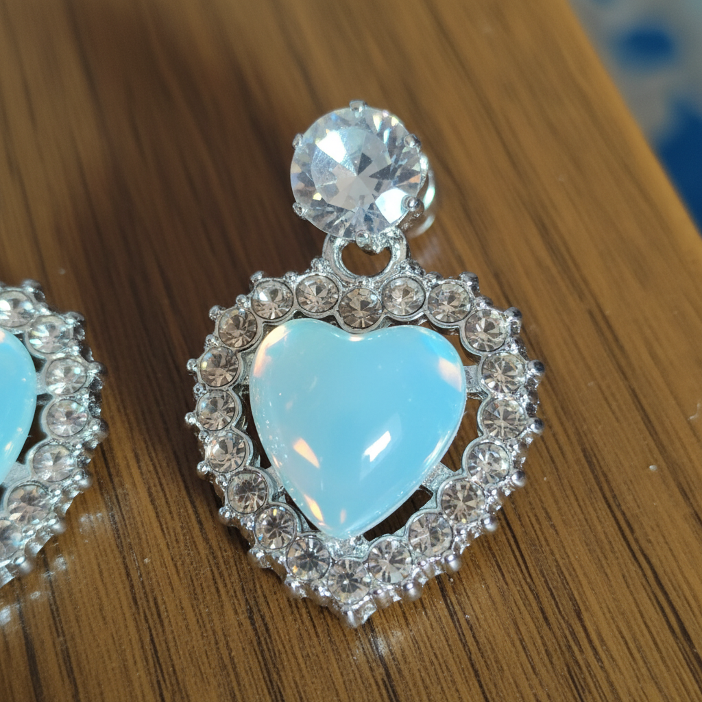 Aqua Love Drop Earrings - Premium AD Jewelry