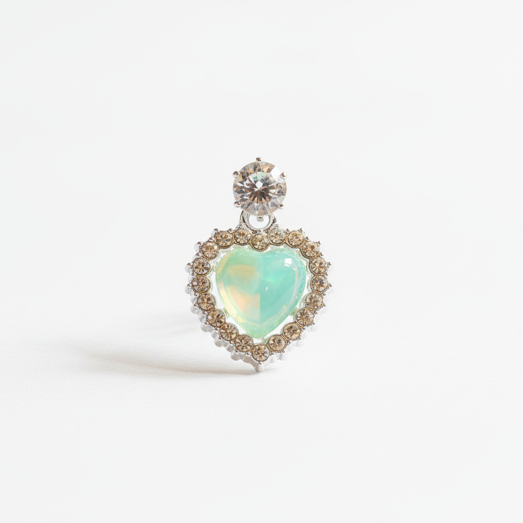 Mint Green Heart Earrings - Premium Jewelry