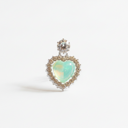 Mint Green Heart Earrings - Premium Jewelry