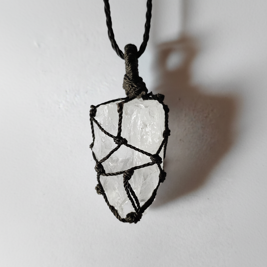 Clear Quartz Raw Pendant - Natural Crystal Healing