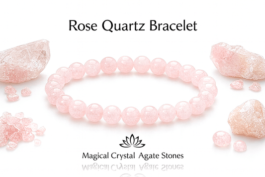 Rose Quartz Bracelet - Natural Love & Healing Crystal Jewelry - magical - crystal - agate - stones