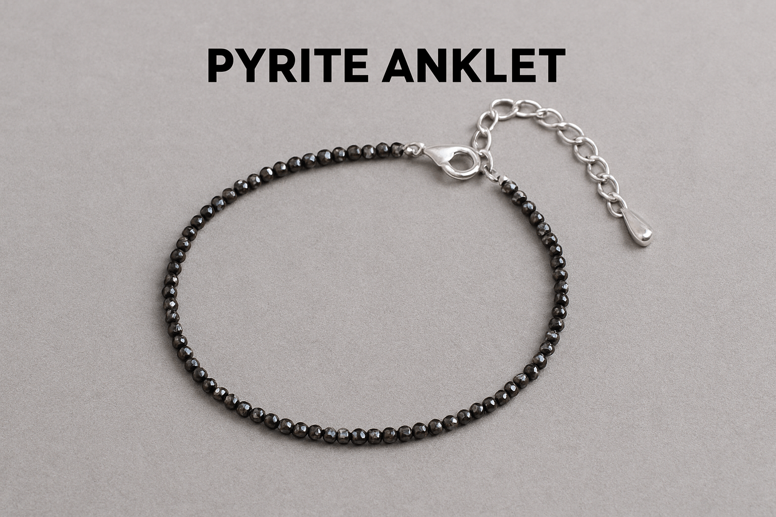 Pyrite Anklet - Natural Crystal Anklet for Abundance & Protection - magical - crystal - agate - stones