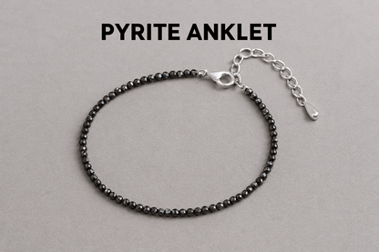 Pyrite Anklet - Natural Crystal Anklet for Abundance & Protection - magical - crystal - agate - stones