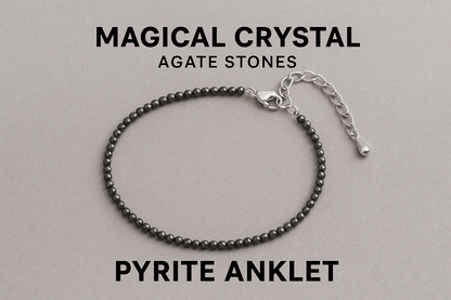 Pyrite Anklet - Natural Crystal Anklet for Abundance & Protection - magical - crystal - agate - stones