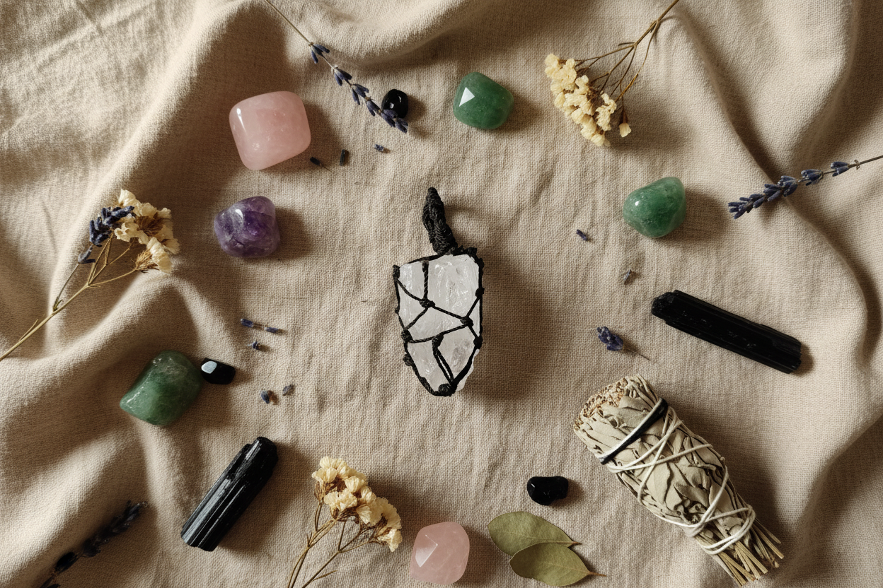 Clear Quartz Raw Pendant - Natural Crystal Healing