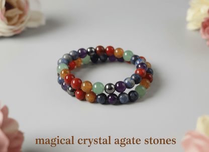 seven_chakra_bracelet - magical - crystal - agate - stones