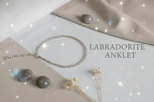Labradorite Gemstone Anklet - Natural Healing Stone Ankle Jewelry - magical - crystal - agate - stones