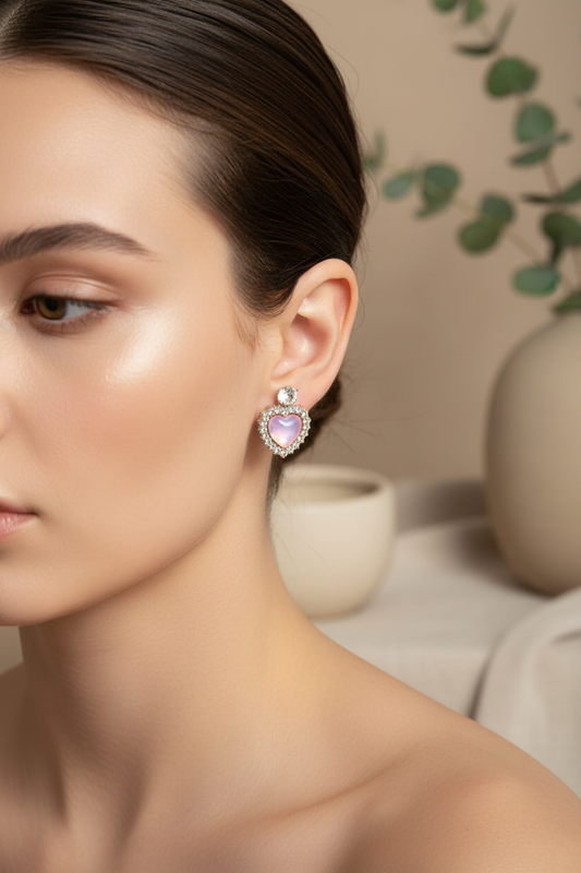 Diamond Halo Drop Earrings - Premium AD Jewelry