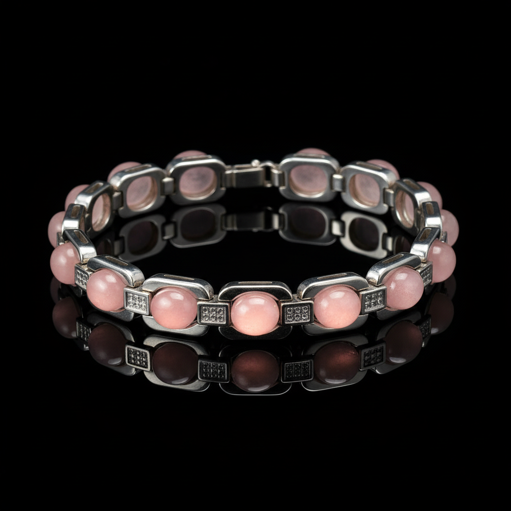 Rose Quartz Brass Bracelet - Love & Compassionate Energy