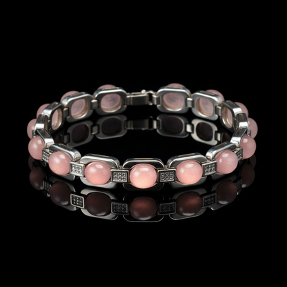 Rose Quartz Brass Bracelet - Love & Compassionate Energy