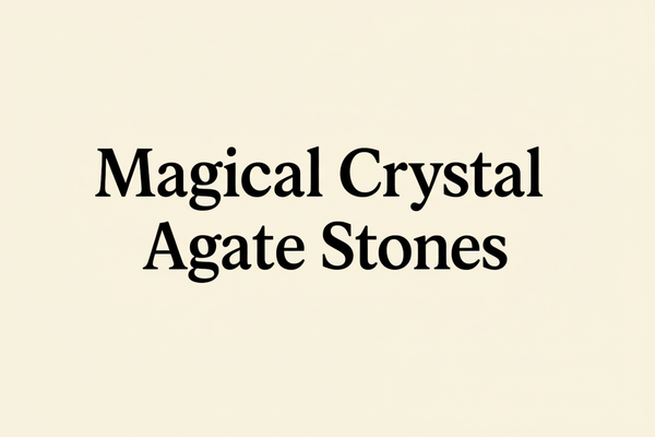 Magical Crystal Agate Stones logo with cream background