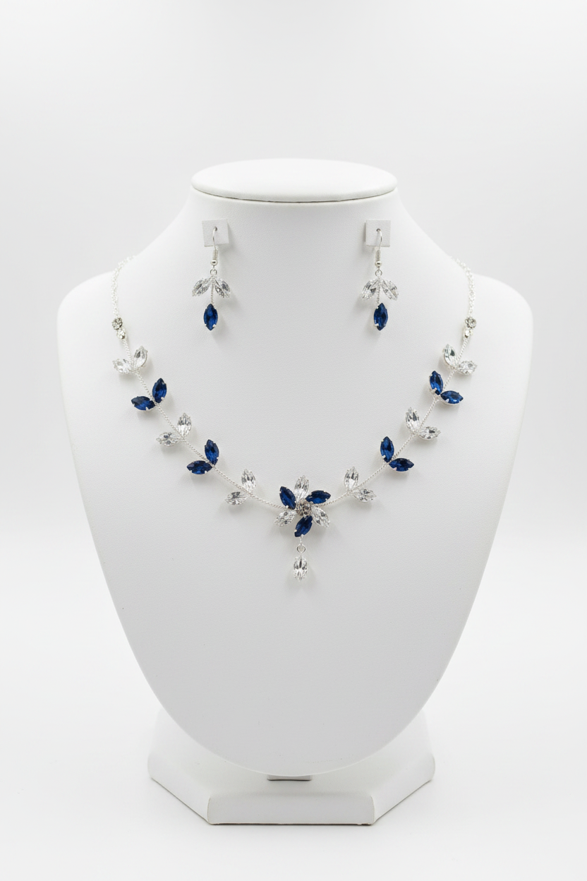 Midnight Blossom Vine Bridal Jewelry Set