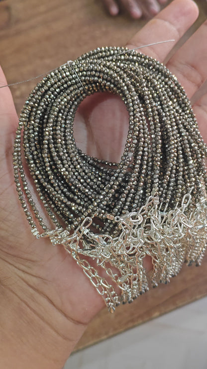 Pyrite Anklet - Natural Crystal Anklet for Abundance & Protection