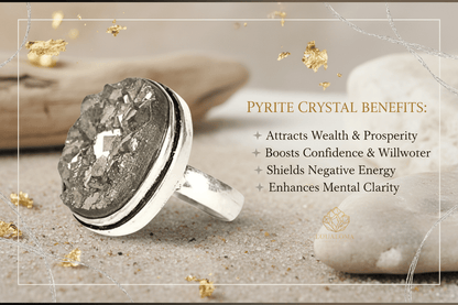 Raw Pyrite Crystal Ring, Prosperity Healing Stone - magical - crystal - agate - stones