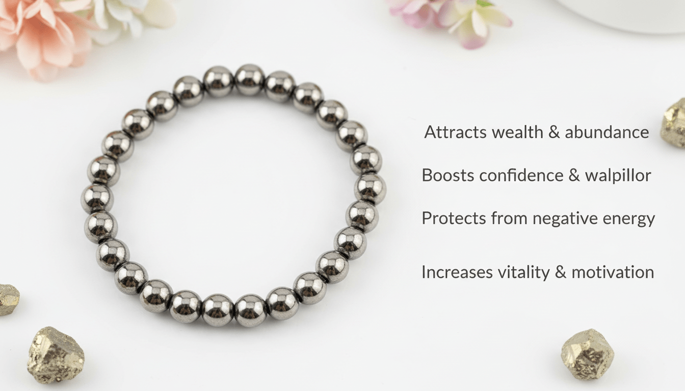 Golden Pyrite Bracelet - Natural Wealth & Prosperity Crystal - magical - crystal - agate - stones