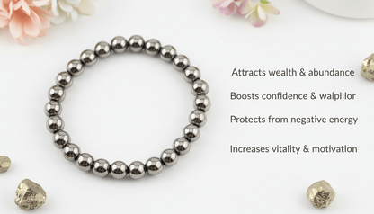 Golden Pyrite Bracelet - Natural Wealth & Prosperity Crystal - magical - crystal - agate - stones