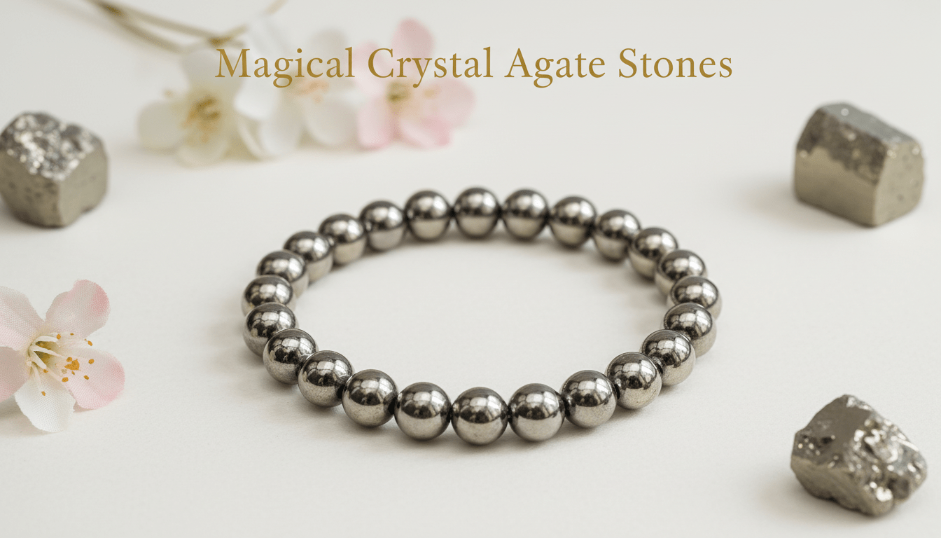Golden Pyrite Bracelet - Natural Wealth & Prosperity Crystal - magical - crystal - agate - stones