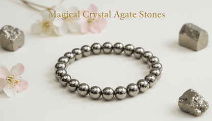 Golden Pyrite Bracelet - Natural Wealth & Prosperity Crystal - magical - crystal - agate - stones