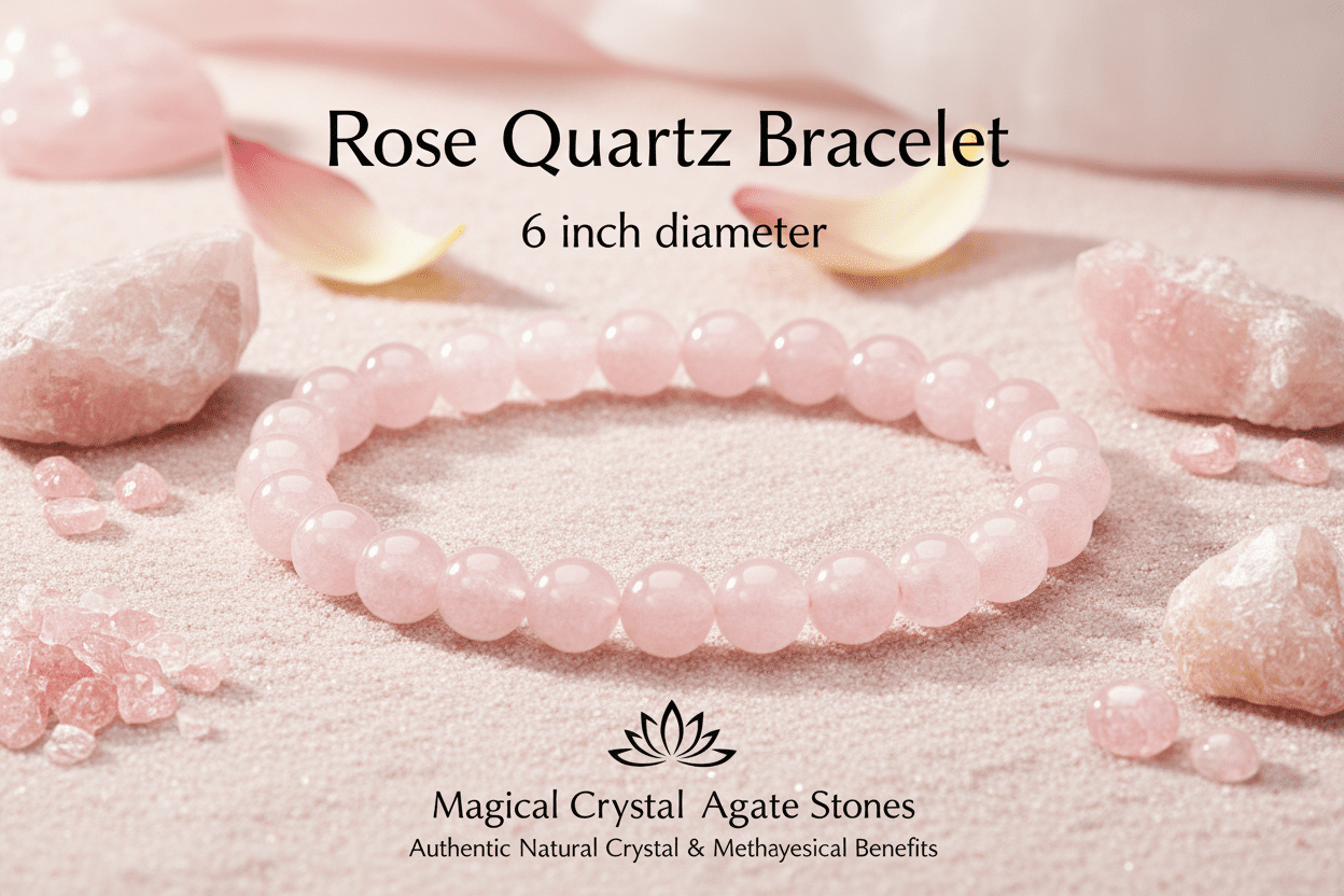 Rose Quartz Bracelet - Natural Love & Healing Crystal Jewelry - magical - crystal - agate - stones