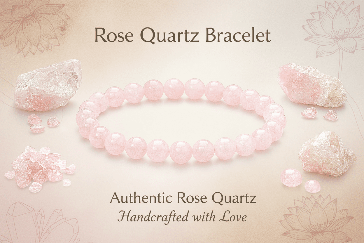 Rose Quartz Bracelet - Natural Love & Healing Crystal Jewelry - magical - crystal - agate - stones
