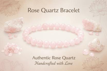 Rose Quartz Bracelet - Natural Love & Healing Crystal Jewelry - magical - crystal - agate - stones