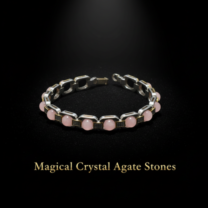 Rose Quartz Brass Bracelet - Love & Compassionate Energy