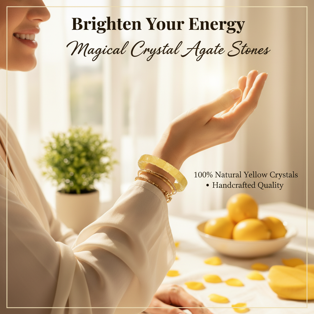 "Citrine Pyramid Energy Bracelet - Manifestation & Wealth Healing Crystal"